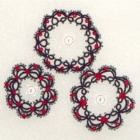 Tatted Holly Berry Ornaments