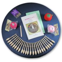 Bobbin Lace Kit With Wooden Belgian Bobbins - 20"