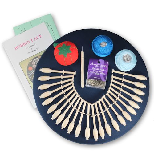 Bobbin Lace Kit With Wooden Belgian Bobbins – 13″ | Lace