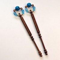Spangled Bobbin Pairs - English Satin Lace Bobbins